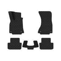 Коврики с экокожи в салон A4 (B8) Restyling Audi 2011-2015 4 поколение Sedan USA EVAtech  ECO Экокожа черная c черной ниткой черный кант