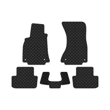 Коврики с экокожи в салон A4 (B8) Audi 2008-2011 4 поколение Combi EU EVAtech  ECO Экокожа черная c черной ниткой черный кант