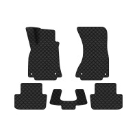 Коврики с экокожи в салон A4 (B8) Audi 2008-2011 4 поколение Combi EU EVAtech  ECO Экокожа черная c черной ниткой черный кант