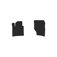 Коврики с экокожи в салон Q7 (4L) 7 seats Audi 2005-2015 1 поколение SUV EU EVAtech  ECO Экокожа черная c черной ниткой черный кант