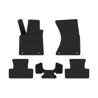 Коврики с экокожи в салон Q5 (8R) Restyling Audi 2012-2017 1 поколение SUV USA EVAtech  ECO Экокожа черная c черной ниткой черный кант