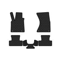 Коврики с экокожи в салон Q5 (8R) Quattro Restyling Audi 2012-2017 1 поколение SUV USA EVAtech  ECO Экокожа черная c черной ниткой черный кант