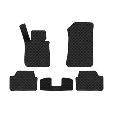 Коврики с экокожи в салон 1 Series (E87) 5-doors BMW 2004-2012 1 поколение Htb EU EVAtech  ECO Экокожа черная c черной ниткой черный кант