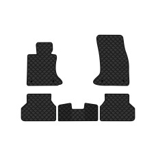 Коврики с экокожи в салон 5 Series (E60) BMW 2003-2010 6 поколение Sedan EU EVAtech  ECO Экокожа черная c черной ниткой черный кант