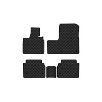 Коврики с экокожи в салон I3 BMW 2013 1 поколение Htb EU EVAtech  ECO Экокожа черная c черной ниткой черный кант