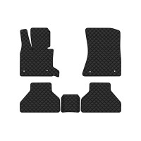 Коврики с экокожи в салон X5 (E70) (open threshold) BMW 2006-2013 2 поколение SUV EU EVAtech  ECO Экокожа черная c черной ниткой черный кант