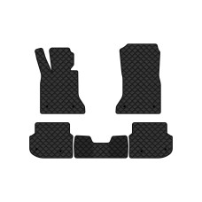 Коврики с экокожи в салон 5 Series (F10) Electric seats BMW 2010-2013 6 поколение Sedan USA EVAtech  ECO Экокожа черная c черной ниткой черный кант
