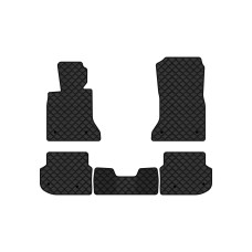 Коврики с экокожи в салон 5 Series (F10) Electric seats BMW 2010-2013 6 поколение Sedan USA EVAtech  ECO Экокожа черная c черной ниткой черный кант