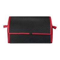 Сумка-органайзер в багажник EVAtech PRO M 32x50x30 см сота чорна кант червоний