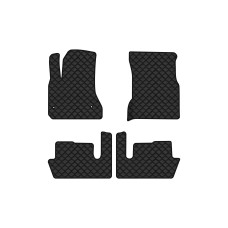 Коврики с экокожи в салон Grand C4 Picasso 7 seats Citroen 2006-2013 1 поколение Minivan EU EVAtech  ECO Экокожа черная c черной ниткой черный кант