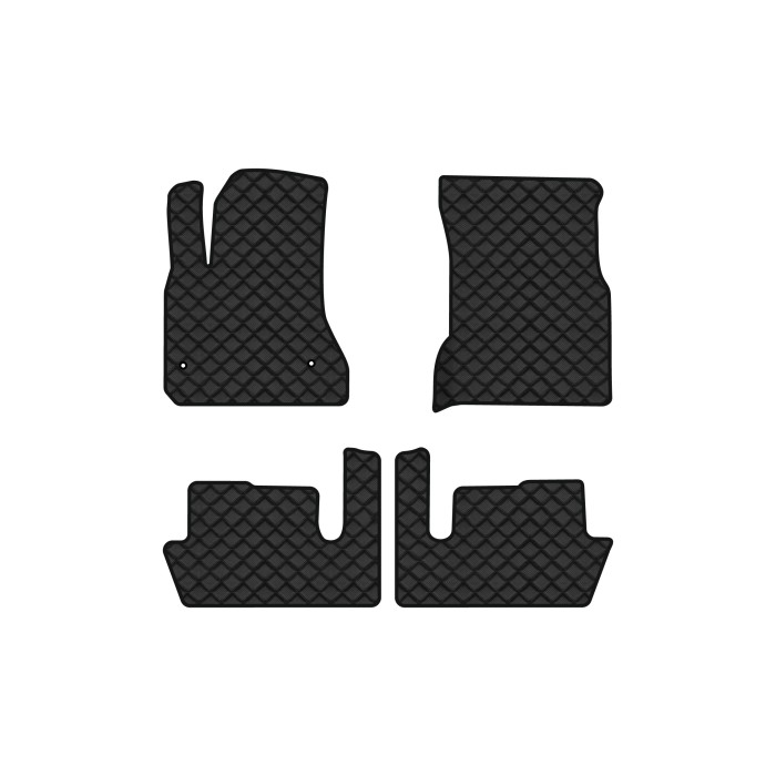 Коврики с экокожи в салон Grand C4 Picasso 7 seats Citroen 2006-2013 1 поколение Minivan EU EVAtech  ECO Экокожа черная c черной ниткой черный кант