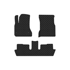 Коврики с экокожи в салон Grand C4 Picasso 7 seats Citroen 2006-2013 1 поколение Minivan EU EVAtech  ECO Экокожа черная c черной ниткой черный кант