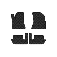 Коврики с экокожи в салон C4 Picasso Citroen 2006-2013 1 поколение Minivan EU EVAtech  ECO Экокожа черная c черной ниткой черный кант