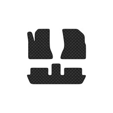 Коврики с экокожи в салон C4 Picasso Citroen 2006-2013 1 поколение Minivan EU EVAtech  ECO Экокожа черная c черной ниткой черный кант