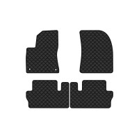 Коврики с экокожи в салон C4 Picasso Citroen 2013-2018 2 поколение Minivan EU EVAtech  ECO Экокожа черная c черной ниткой черный кант