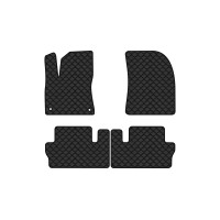 Коврики с экокожи в салон C4 Picasso Citroen 2013-2018 2 поколение Minivan EU EVAtech  ECO Экокожа черная c черной ниткой черный кант