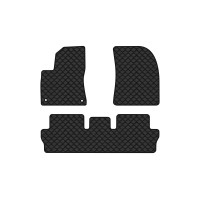 Коврики с экокожи в салон C4 Picasso Citroen 2013-2018 2 поколение Minivan EU EVAtech  ECO Экокожа черная c черной ниткой черный кант