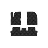 Коврики с экокожи в салон C4 Picasso Citroen 2013-2018 2 поколение Minivan EU EVAtech  ECO Экокожа черная c черной ниткой черный кант