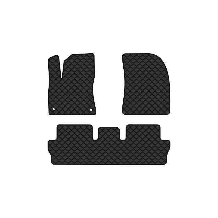 Коврики с экокожи в салон C4 Picasso Citroen 2013-2018 2 поколение Minivan EU EVAtech  ECO Экокожа черная c черной ниткой черный кант