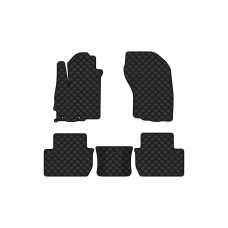 Коврики с экокожи в салон C-Crosser Citroen 2007-2013 1 поколение SUV EU EVAtech  ECO Экокожа черная c черной ниткой черный кант