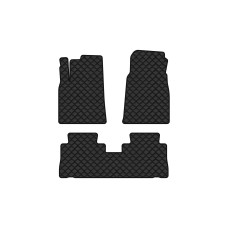 Коврики с экокожи в салон Captiva (C140) 7 seats MT Restyling Chevrolet 2011-2018 1 поколение SUV EU EVAtech  ECO Экокожа черная c черной ниткой черный кант