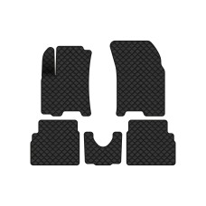 Коврики с экокожи в салон Aveo (T250) 3-doors Restyling Chevrolet 2005-2011 1 поколение Htb EU EVAtech  ECO Экокожа черная c черной ниткой черный кант