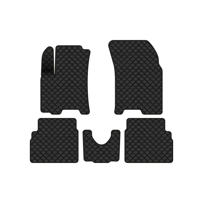 Коврики с экокожи в салон Aveo (T250) 3-doors Restyling Chevrolet 2005-2011 1 поколение Htb EU EVAtech  ECO Экокожа черная c черной ниткой черный кант