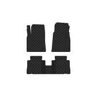 Коврики с экокожи в салон Captiva (C100) 5 seats Chevrolet 2006-2011 1 поколение SUV EU EVAtech  ECO Экокожа черная c черной ниткой черный кант