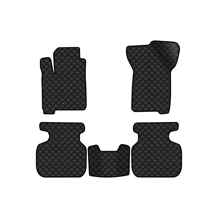 Коврики с экокожи в салон Journey (1 clips) 5 seats Dodge 2007-2020 1 поколение SUV EU EVAtech  ECO Экокожа черная c черной ниткой черный кант