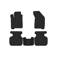 Коврики с экокожи в салон Journey (1 clips) 6 seats Dodge 2007-2020 1 поколение SUV EU EVAtech  ECO Экокожа черная c черной ниткой черный кант