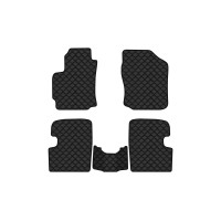 Коврики с экокожи в салон Sirion (M300) Daihatsu 2004-2015 2 поколение Htb EU EVAtech  ECO Экокожа черная c черной ниткой черный кант