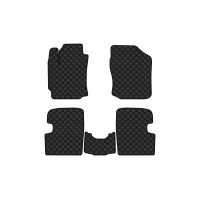 Коврики с экокожи в салон Sirion (M300) Daihatsu 2004-2015 2 поколение Htb EU EVAtech  ECO Экокожа черная c черной ниткой черный кант