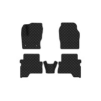 Коврики с экокожи в салон C-Max Hybrid (C344) (2 clips) Ford 2010-2019 2 поколение Minivan USA EVAtech  ECO Экокожа черная c черной ниткой черный кант