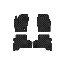 Коврики с экокожи в салон C-Max Hybrid (C344) (2 clips) Ford 2010-2019 2 поколение Minivan USA EVAtech  ECO Экокожа черная c черной ниткой черный кант