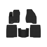 Коврики с экокожи в салон Explorer (U502) Ford 2010-2019 5 поколение SUV EU EVAtech  ECO Экокожа черная c черной ниткой черный кант