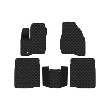 Коврики с экокожи в салон Explorer (U502) Ford 2010-2019 5 поколение SUV EU EVAtech  ECO Экокожа черная c черной ниткой черный кант