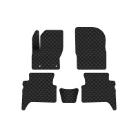 Коврики с экокожи в салон C-Max Ford 2003-2010 1 поколение Minivan EU EVAtech  ECO Экокожа черная c черной ниткой черный кант