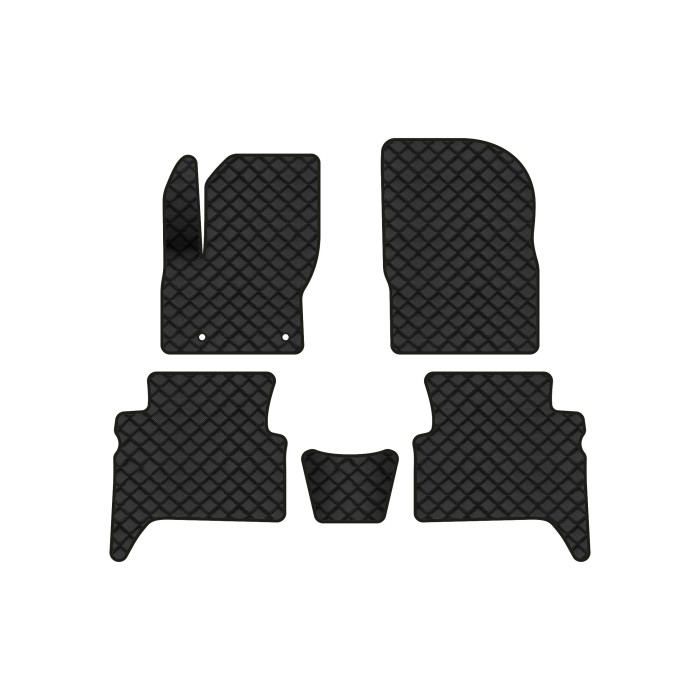 Коврики с экокожи в салон C-Max Ford 2003-2010 1 поколение Minivan EU EVAtech  ECO Экокожа черная c черной ниткой черный кант