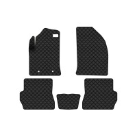 Коврики с экокожи в салон Fusion Ford 2002-2012 1 поколение Htb EU EVAtech  ECO Экокожа черная c черной ниткой черный кант