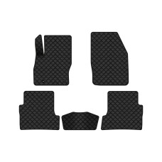 Коврики с экокожи в салон Focus (C307) 3-doors AT Ford 2005-2010 2 поколение Htb EU EVAtech  ECO Экокожа черная c черной ниткой черный кант