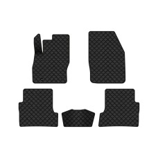 Коврики с экокожи в салон Focus (C307) 5-doors MT Ford 2005-2010 2 поколение Htb EU EVAtech  ECO Экокожа черная c черной ниткой черный кант