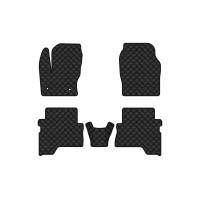 Коврики с экокожи в салон Kuga Ford 2013-2016 2 поколение SUV EU EVAtech  ECO Экокожа черная c черной ниткой черный кант