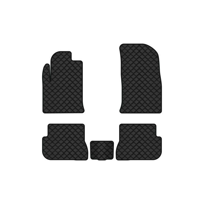 Коврики с экокожи в салон Fiesta (Mark 6) 5-doors Ford 2002-2009 5 поколение Htb EU EVAtech  ECO Экокожа черная c черной ниткой черный кант