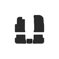 Коврики с экокожи в салон Fiesta (Mark 6) 5-doors Ford 2002-2009 5 поколение Htb EU EVAtech  ECO Экокожа черная c черной ниткой черный кант