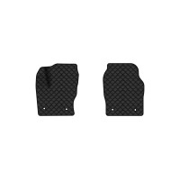 Коврики с экокожи в салон Kuga Restyling Ford 2016-2019 2 поколение SUV EU EVAtech  ECO Экокожа черная c черной ниткой черный кант