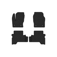 Коврики с экокожи в салон Kuga Restyling Ford 2016-2019 2 поколение SUV EU EVAtech  ECO Экокожа черная c черной ниткой черный кант