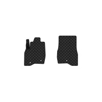 Коврики с экокожи в салон Explorer Restyling 7 seats (2+3+2) Ford 2016-2019 5 поколение SUV USA EVAtech  ECO Экокожа черная c черной ниткой черный кант