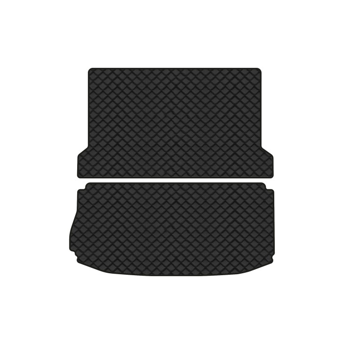Коврик с экокожи в багажник Explorer Restyling 7 seats (2+3+2) Ford 2016-2019 5 поколение SUV USA EVAtech  ECO Экокожа черная c черной ниткой черный кант