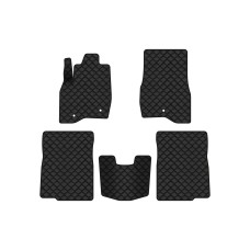 Коврики с экокожи в салон Explorer Restyling 7 seats (2+3+2) Ford 2016-2019 5 поколение SUV USA EVAtech  ECO Экокожа черная c черной ниткой черный кант