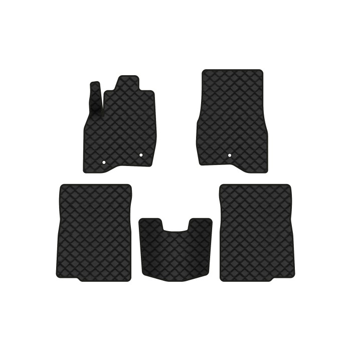 Коврики с экокожи в салон Explorer Restyling 7 seats (2+3+2) Ford 2016-2019 5 поколение SUV USA EVAtech  ECO Экокожа черная c черной ниткой черный кант